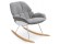 Design schommelstoel ‘CHILY’ in lichtgrijze stof