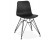 Design stoel 'GAUDY' zwart industriële stijl met zwart metalen voet