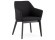 Moderne stoel 'NANO' in zwarte stof met armleuningen