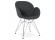 Moderne stoel 'ORIGAMI' met donkergrijze stof met wit metalen voeten