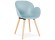 Scandinavische design stoel 'PICATA' blauw met houten poten