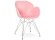 Moderne stoel 'UNAMI' van roze kunststof met verchroomd metalen voeten
