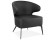 Design fauteuil 'WAGYU' zwarte en zwarte metalen pootjes