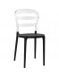 Zwarte en transparante design stoel 'BARO' uit kunststof