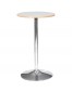 Ronde witte hoge tafel 'ELIOT ROUND' met een verchroomde metalen poot - Ø 60 cm