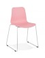 Moderne stoel 'EXPO' van roze kunststof met verchroomd metalen voeten