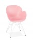 Moderne stoel 'FIDJI' roze met wit metalen voeten