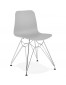 Design stoel 'GAUDY' grijs met verchroomd metalen voet
