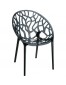 Moderne zwarte, transparante stoel 'GEO' uit kunststof