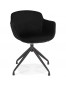 Design stoel met armleuningen 'GRAPIN' van zwart velours