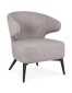 Lounge stoel 'ODILE' met grijze stof en zwarte houten poten