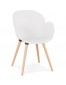 Witte stoel met Scandinavisch design ‘PICATA’ met houten poten