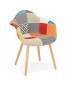 Design stoel met armleuningen 'RAMBLA' patchwork stijl