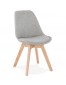 Scandinavische stoel 'WILLY' in grijze stof met poten in naturelkleurig hout
