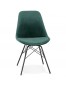 Design stoel 'ZAZY' van groene fluweel met zwarte metalen poten 