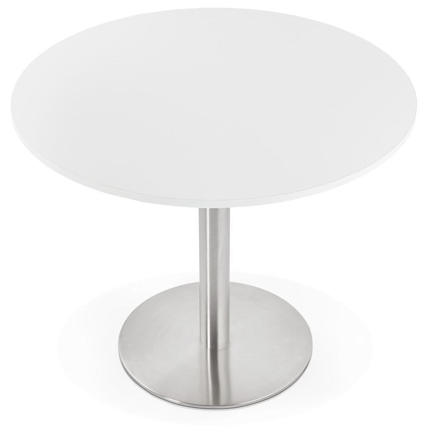 Petite table de bureau / à diner ronde 'DALLAS' blanche - Ø 90 cm vue3