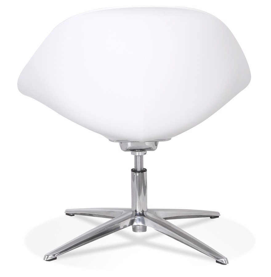 Chaise lounge design 'DAPHNE' en matière plastique blanche et tissu gris vue3