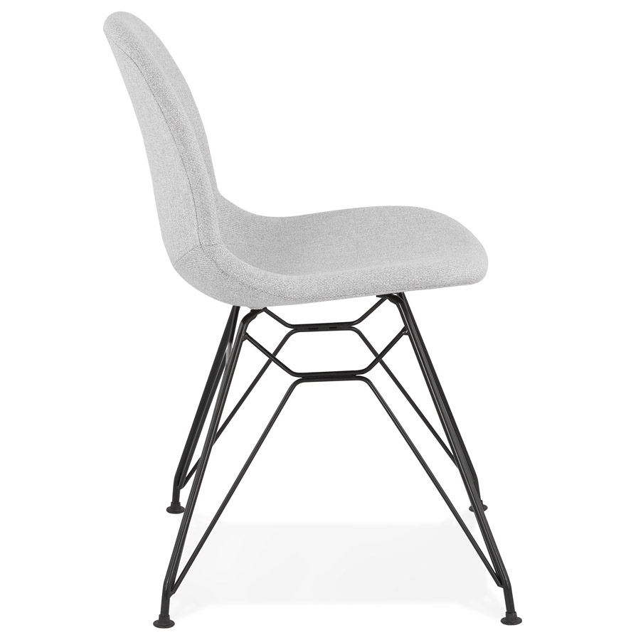 Chaise design ´DECLIK´ grise claire avec pieds en métal noir