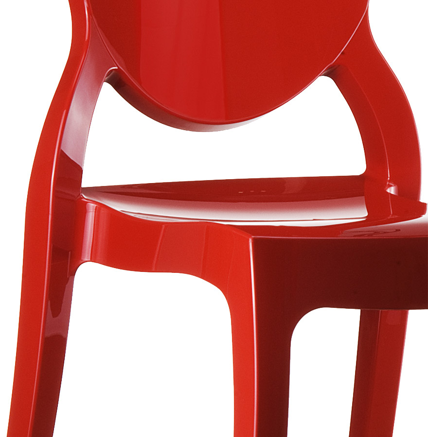 Chaise médaillon ´ELIZA´ rouge en matière plastique