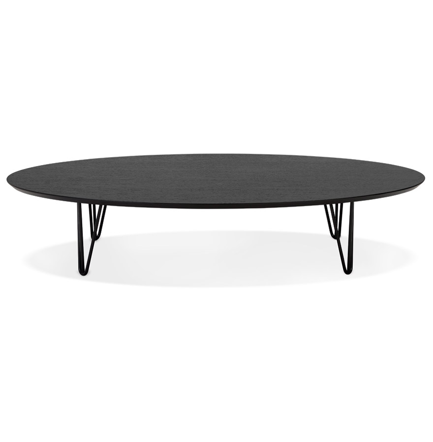 Grande table basse de salon 'ELYPSE' en bois et métal noir vue2