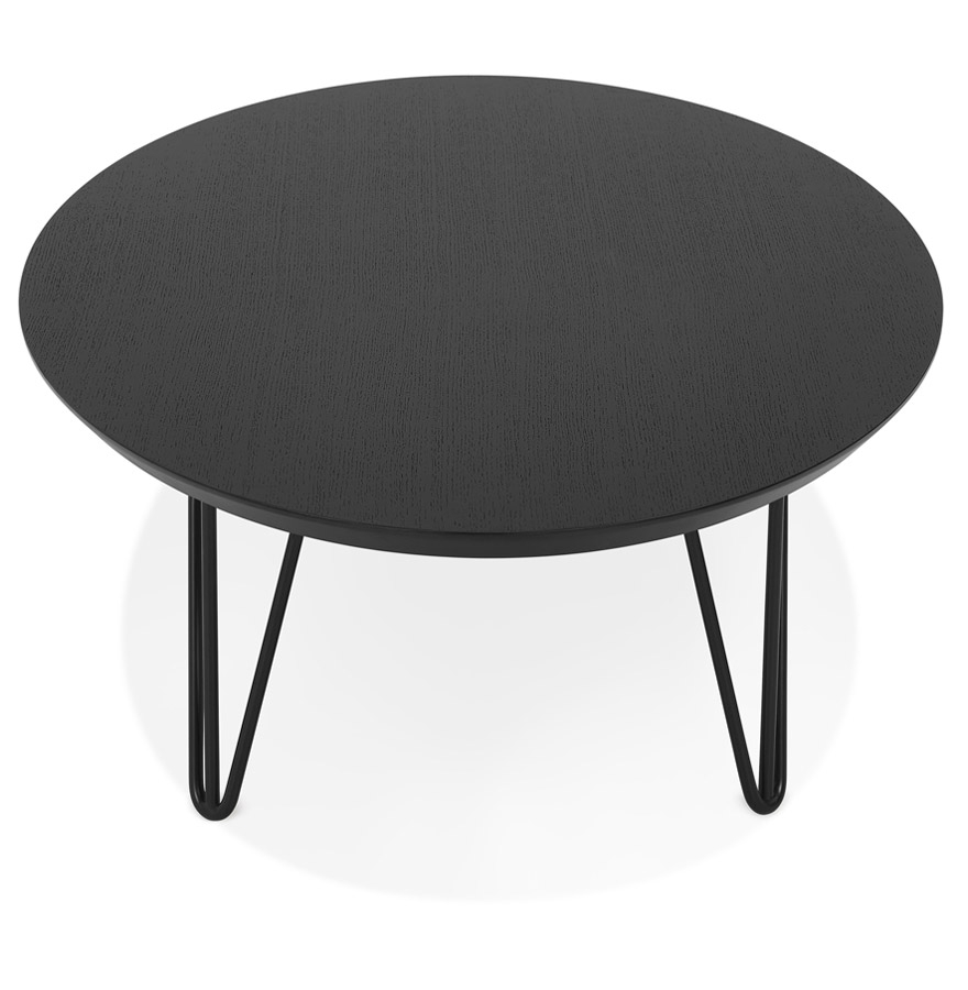 Grande table basse de salon 'ELYPSE' en bois et métal noir vue3
