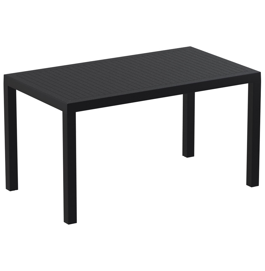 Table de jardin ´ENOTECA´ design en matière plastique noire - 140x80 cm