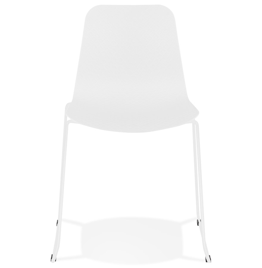 Chaise moderne 'EXPO' blanche avec pieds en métal blanc vue2