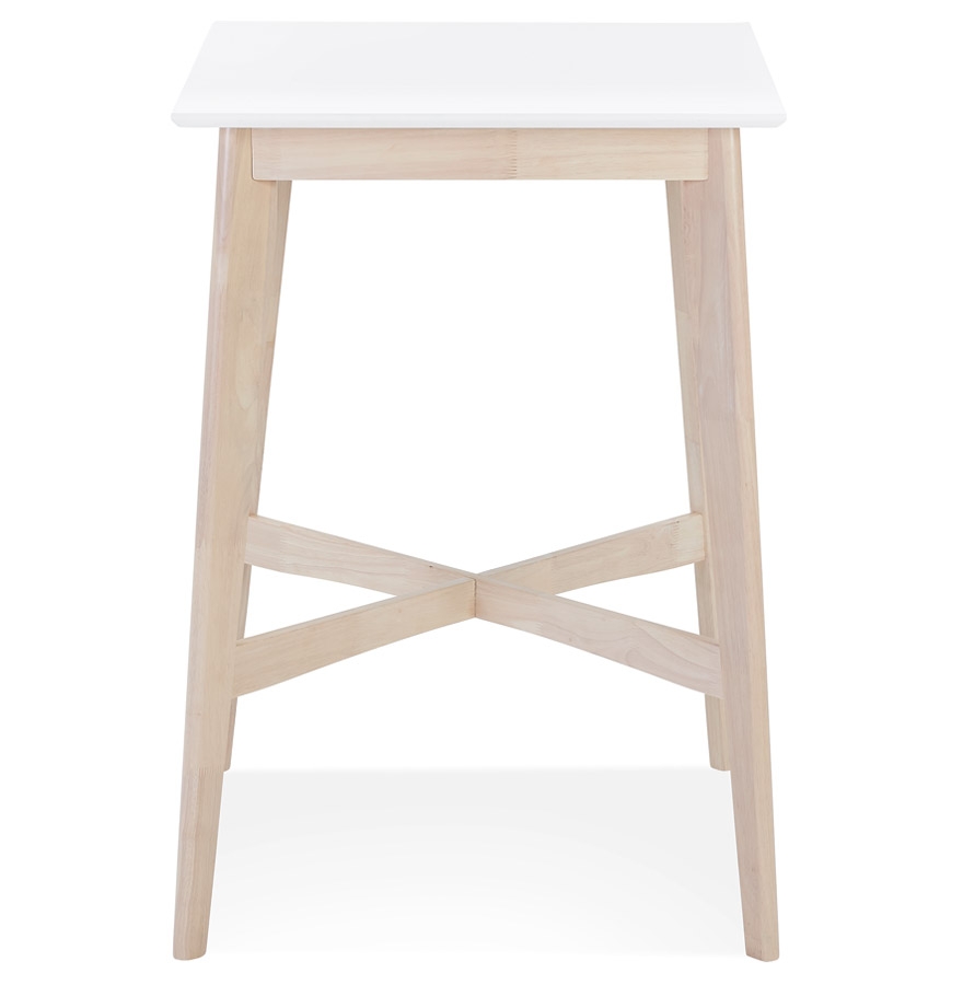 Table haute 'GALLINA' en bois blanc et finition naturelle vue2
