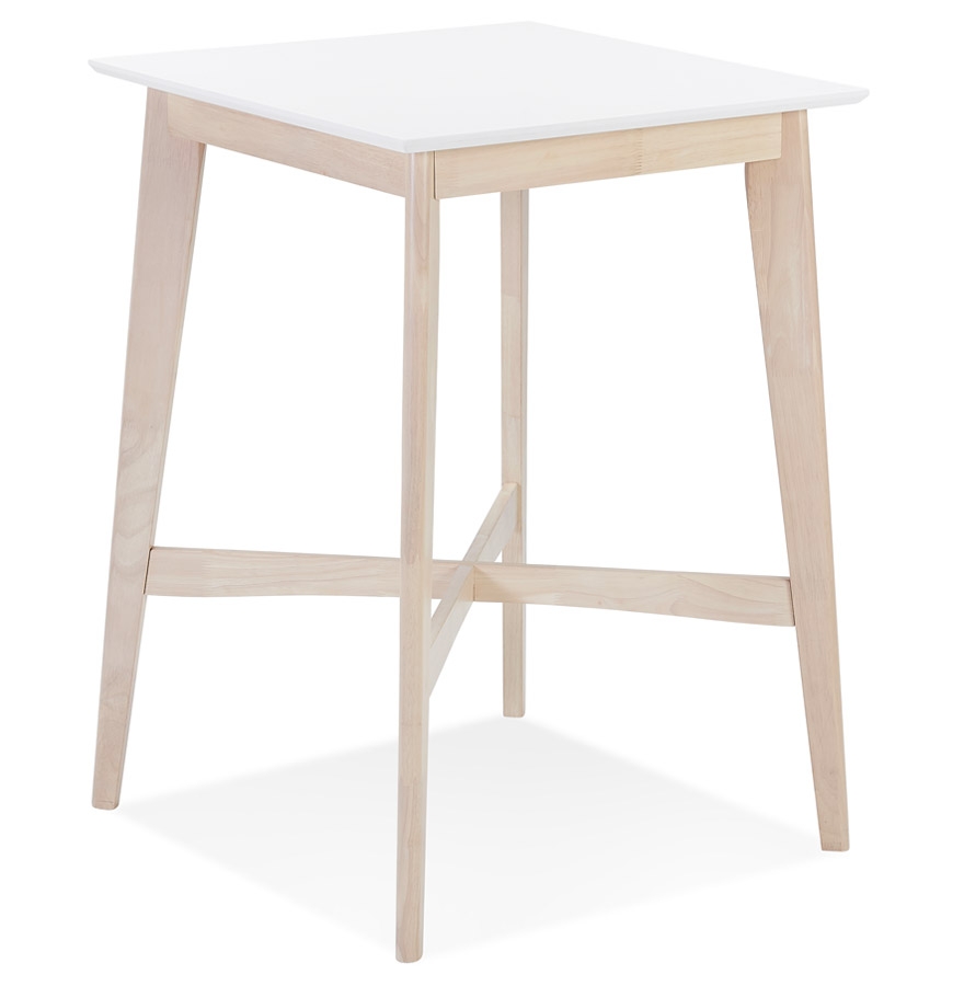 Table haute 'GALLINA' en bois blanc et finition naturelle vue3