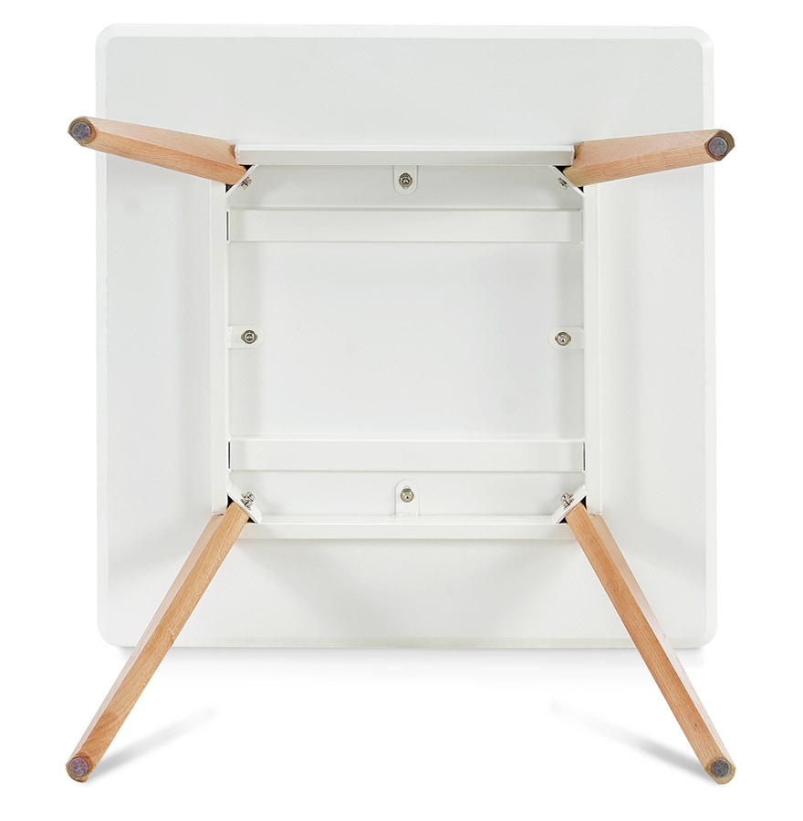 Petite table à diner 'GENIUS' en bois finiton blanche - 80x80 cm vue3