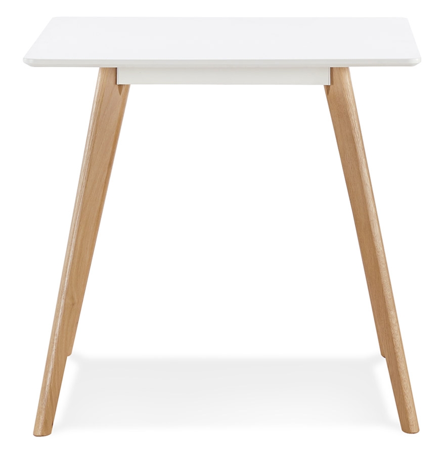 Petite table à diner 'GENIUS' en bois finiton blanche - 80x80 cm vue2