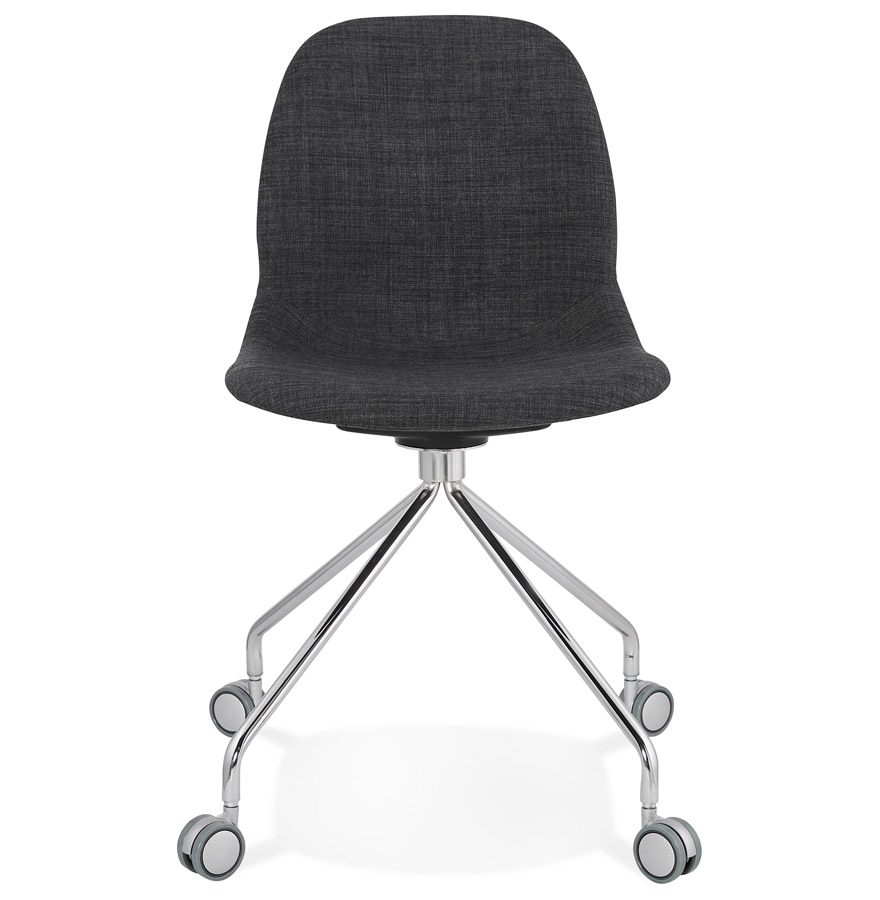 Chaise de bureau design 'GLIPS' en tissu gris sur roulettes vue2