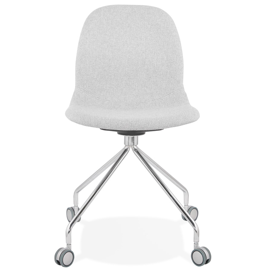 Chaise de bureau design 'GLIPS' en tissu gris clair sur roulettes vue2