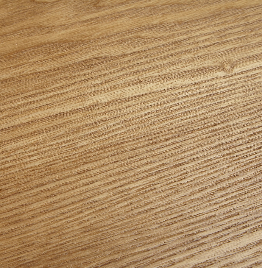 Table à dîner  / de bureau ronde design 'GLOBO' en bois finition naturelle et pied central en métal noir - Ø120 cm vue3