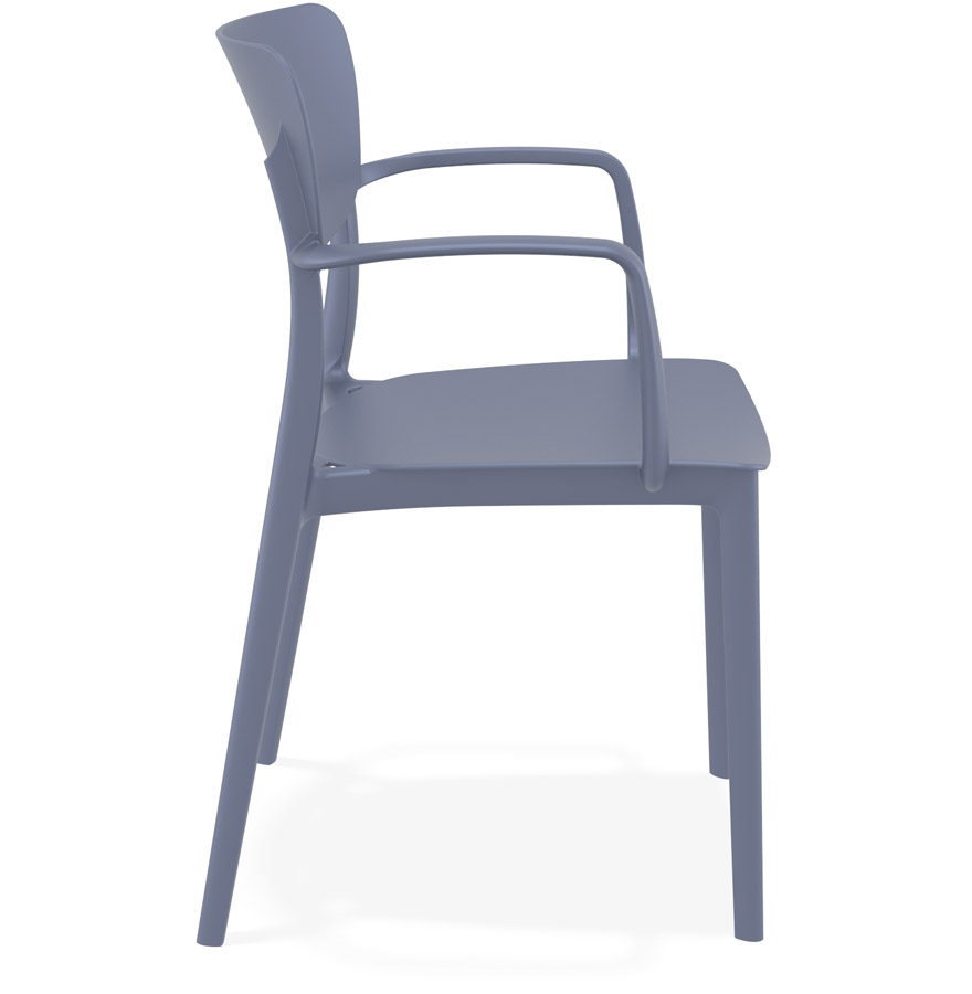 Chaise avec accoudoirs 'GRANPA' en matière plastique gris foncé vue3