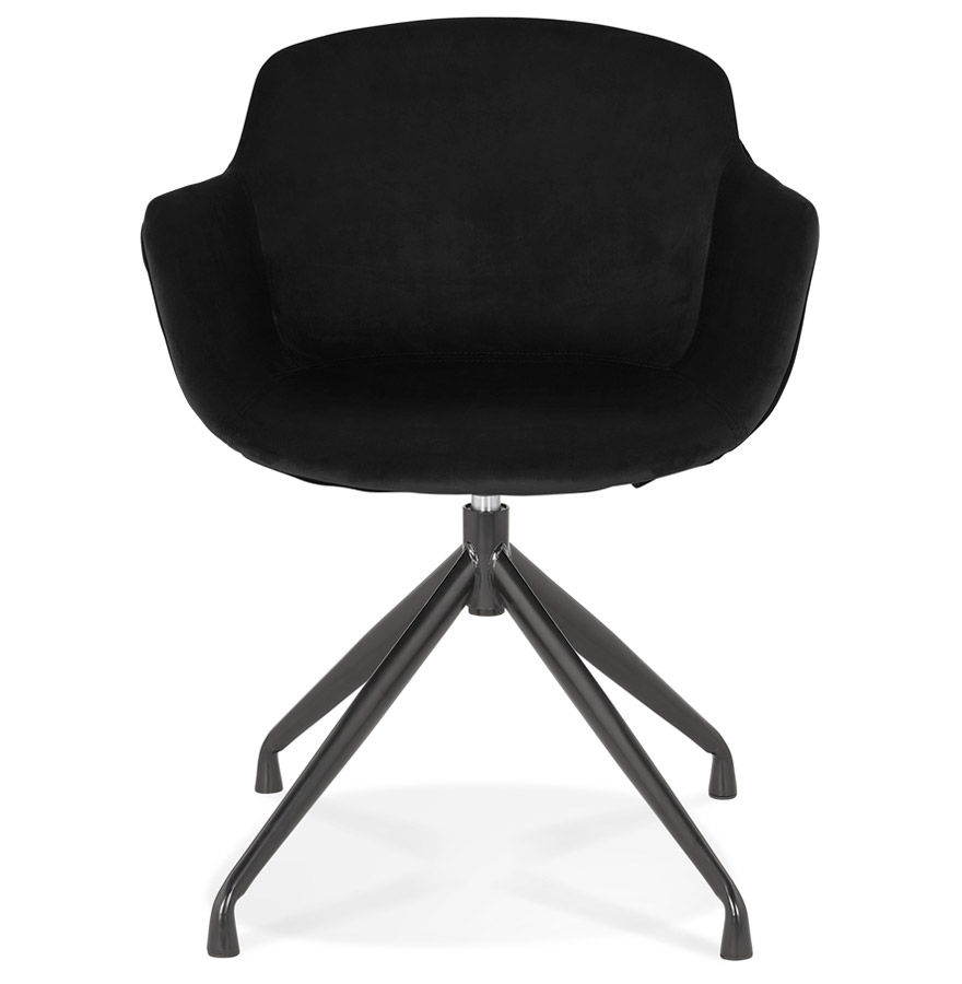 Chaise design avec accoudoirs 'GRAPIN' en velours noir vue2