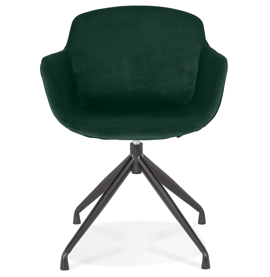 Chaise design avec accoudoirs 'GRAPIN' en velours vert vue2