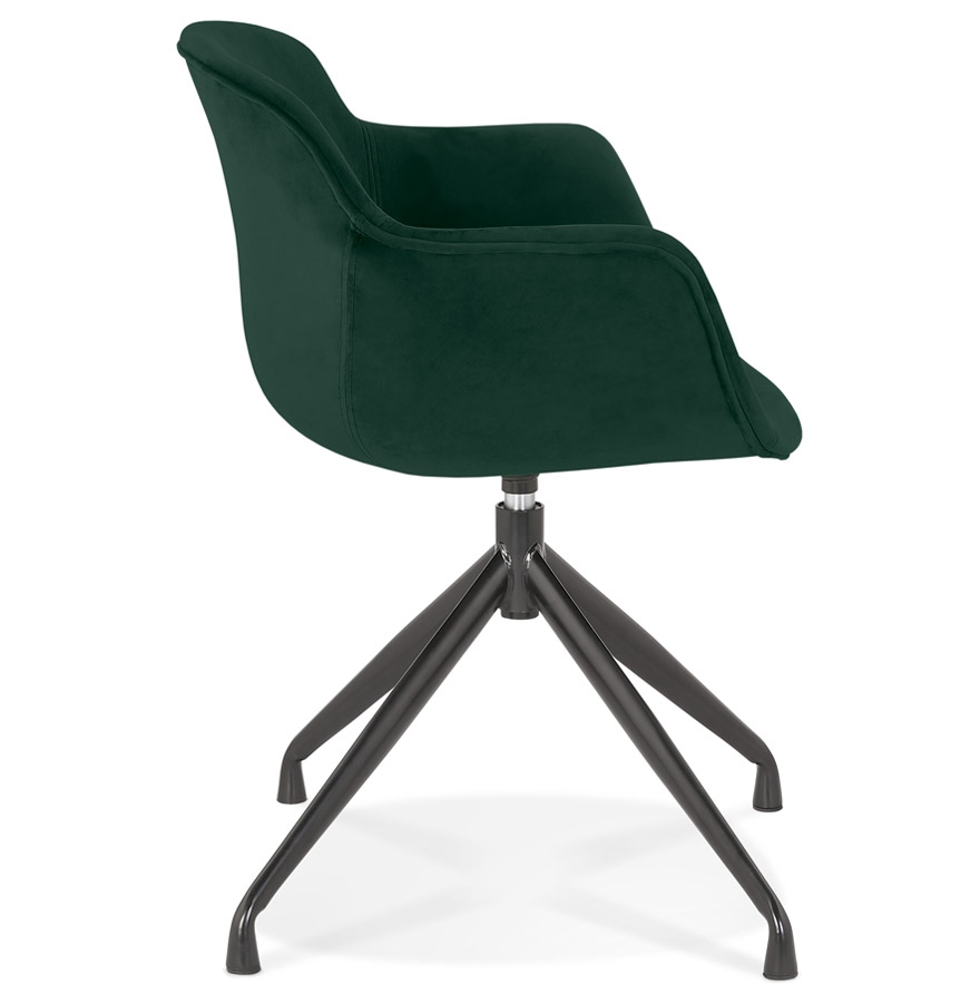 Chaise design avec accoudoirs 'GRAPIN' en velours vert vue3