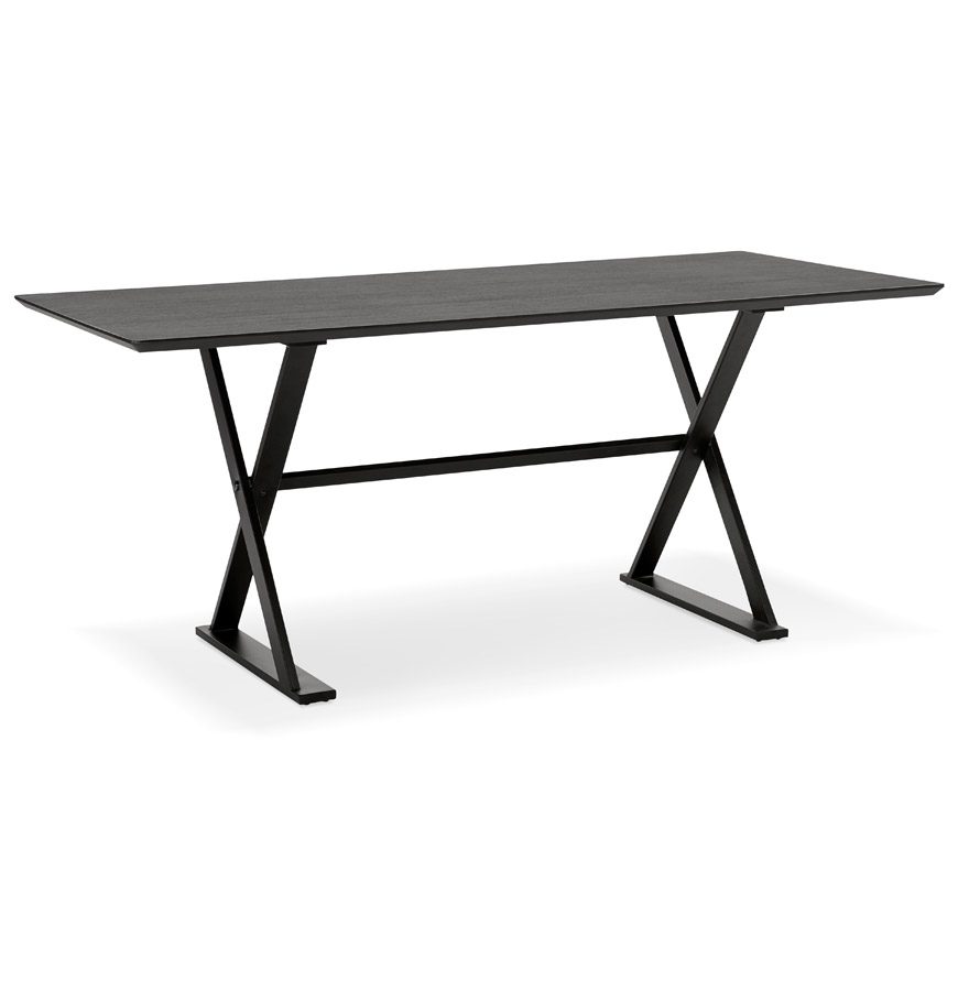 Table à diner / bureau design avec pieds en croix 'HAVANA' noire - 180x90 cm vue3