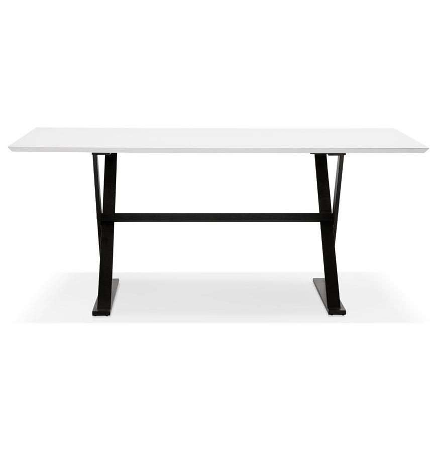 Table à diner / bureau design avec pieds en croix 'HAVANA' blanche - 180x90 cm vue2