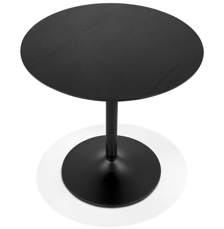 Table ronde design 'HUSH' en bois et métal noir - Ø 80 cm vue2