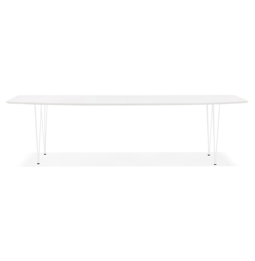 Table à dîner design extensible 'HUSKI' blanche avec pieds en métal blanc - 170(270)x100 cm vue2