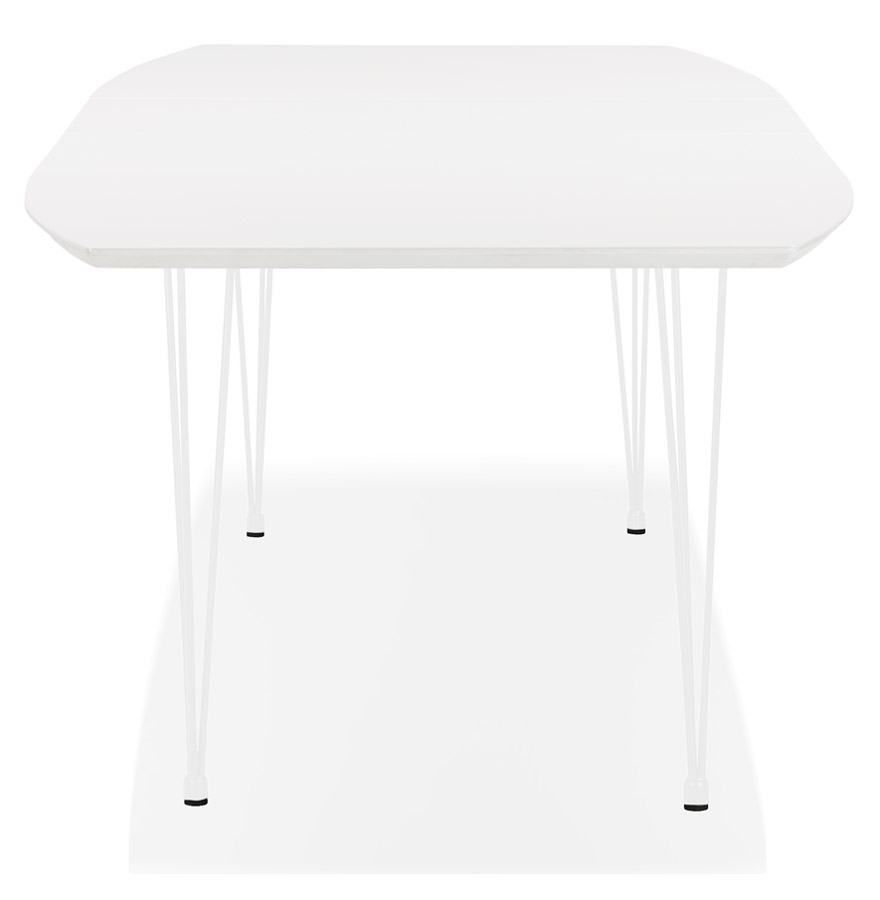 Table à dîner design extensible 'HUSKI' blanche avec pieds en métal blanc - 170(270)x100 cm vue3