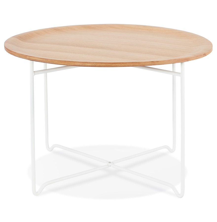Table basse de salon ´IMOTEP´ blanche en bois et métal