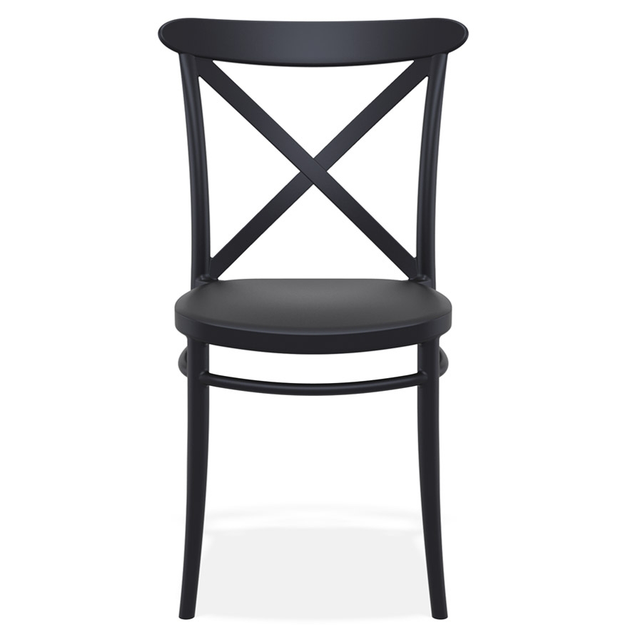 Chaise empilable 'JACOB' style rétro en matière plastique noire vue2