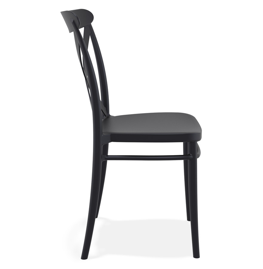 Chaise empilable 'JACOB' style rétro en matière plastique noire vue3