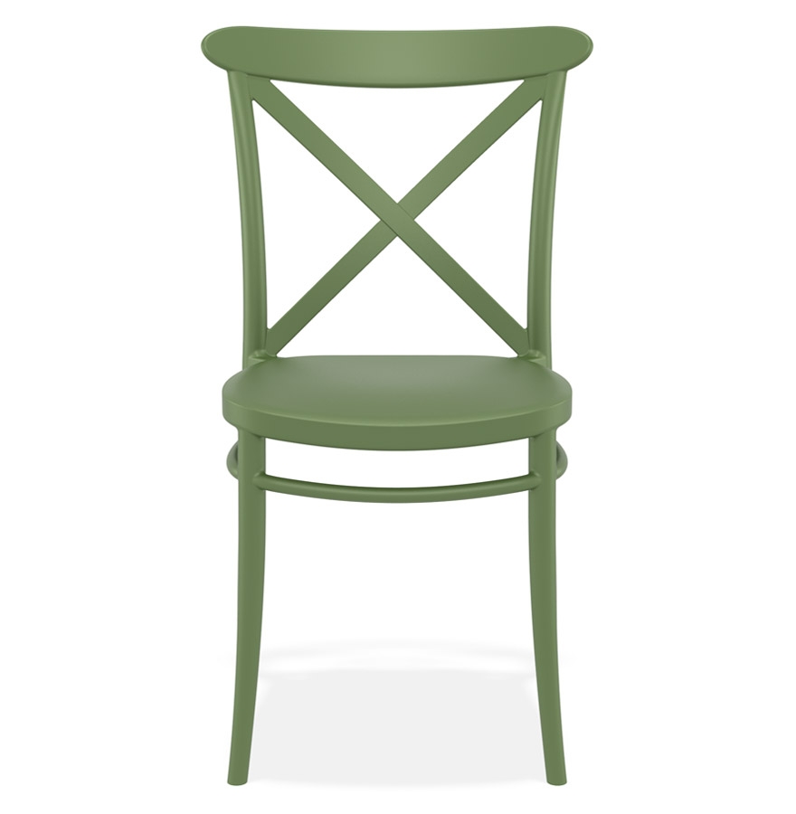 Chaise empilable 'JACOB' style rétro en matière plastique verte vue2