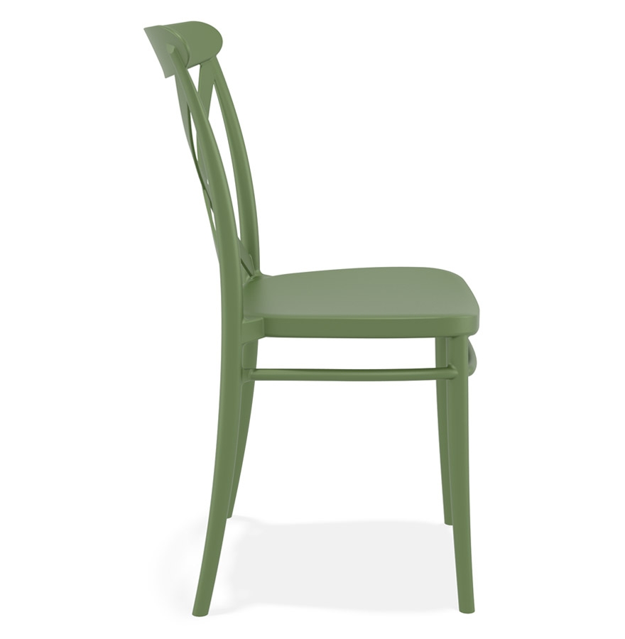 Chaise empilable 'JACOB' style rétro en matière plastique verte vue3