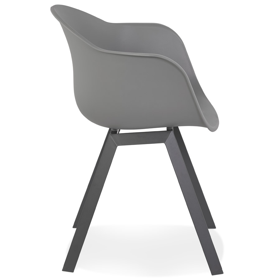 Chaise à accoudoirs design 'JAVEA' gris foncé intérieur / extérieur - commande par 2 pièces / prix pour 1 pièce vue3
