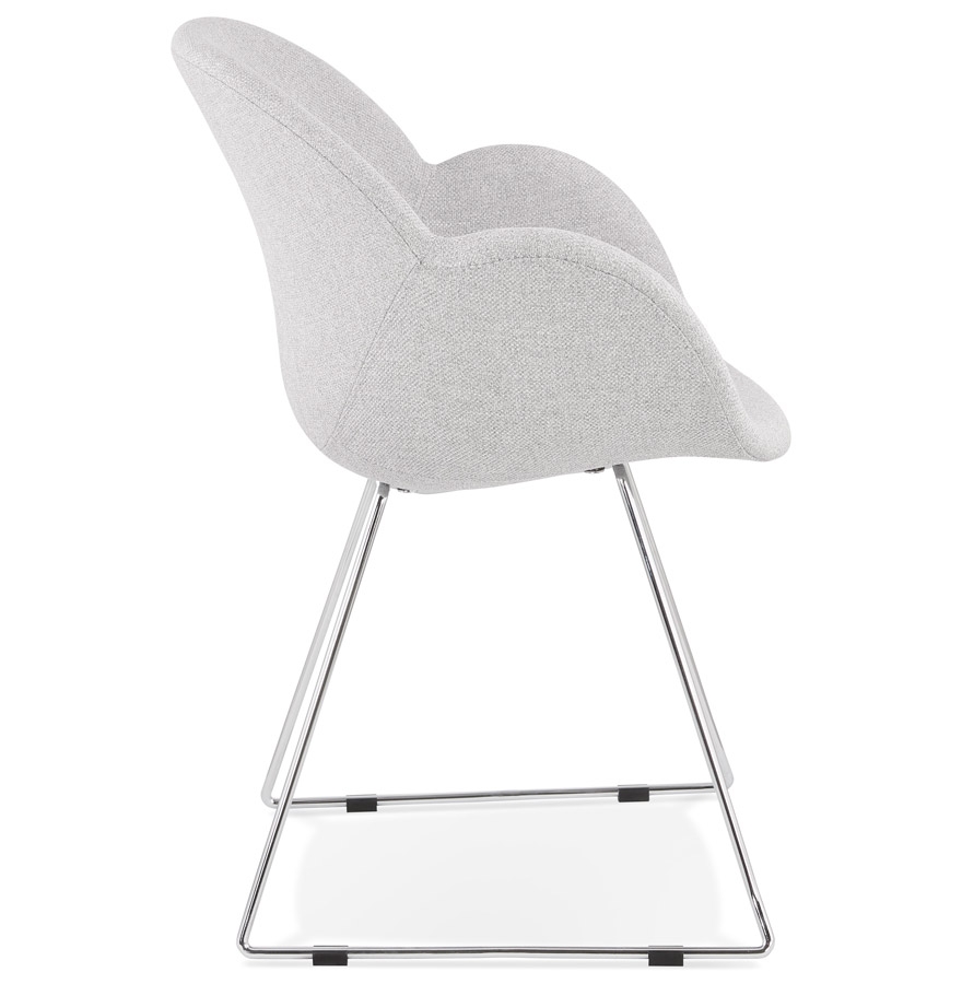 Chaise design 'JUMBO' grise claire en tissu vue3